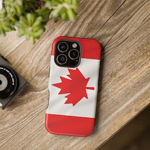 Canada Flag Tough Phone Case: MagSafe Compatible, Dual Layer Protection