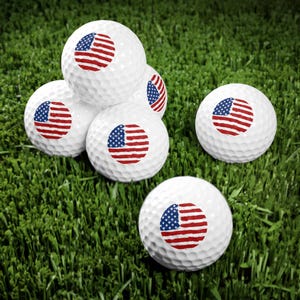 Patriotic USA Flag Golf Balls: Surlyn, Gifts for Golfers (6-Pack)
