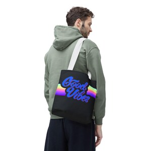 Good Vibes Tote Bag: Stylish Polyester Shoulder Bag
