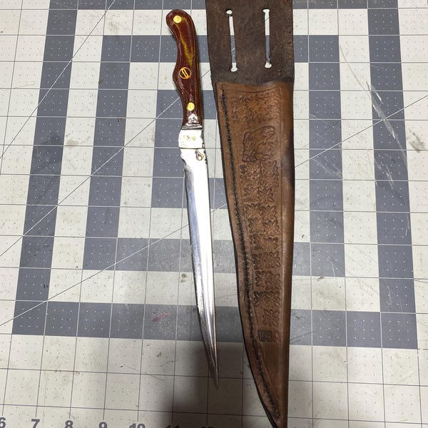Hand Forged Carbon Steel Fillet Knife: USA Made, Micarta Handle