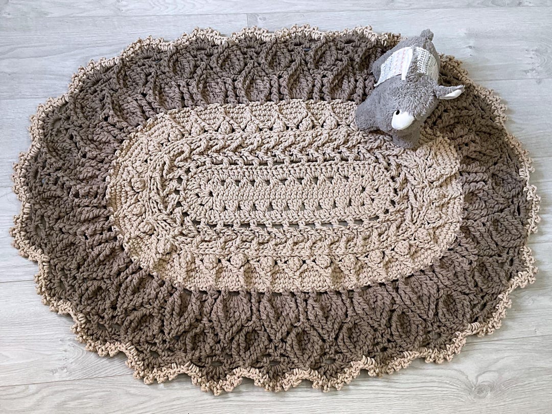 Cord Rug Handmade Rug Boho Oval Crochet Cotton Cord Rug Rustic Home Decor Cozy ...