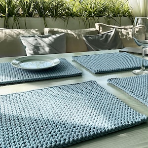 Cotton Table Mats Handmade Placemat Boho Decor Rustic Crochet Cotton Cord Woven Kitchen Placemat Eco Friendly Decoration