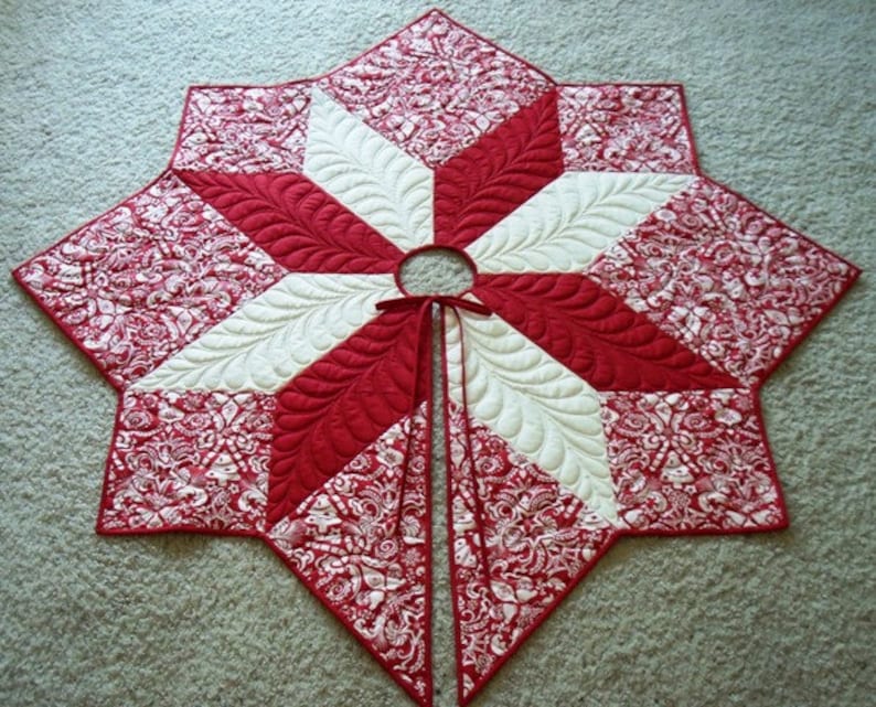 Star Medallion Tree Skirt Quilt Pattern image 1