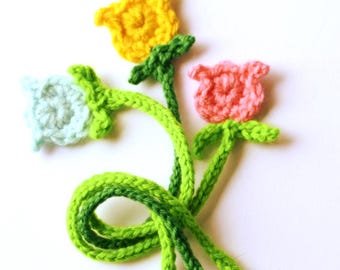 Marcapáginas de tulipán de ganchillo, protector de páginas floral hecho a mano, accesorio para amantes de los libros