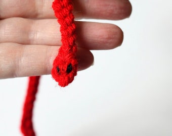 Crochet Snake Bookmark: Handmade Animal Page Saver, Fidget Toy