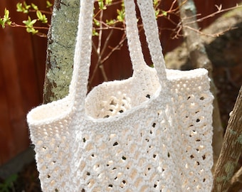 crochet mesh farmers market bag