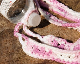 Water bottle strap, water bottle holder,  bottle carrier, hands free bottle holder, bottle strap, hiking gear, festival gear