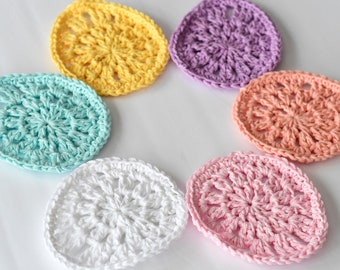 Crochet easter egg coasters, vintage Easter decorations
