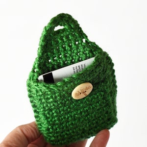 Monedero vertical para la muñeca, bolsillo para tarjetas de crédito en la muñeca, bolsillo de crochet para la muñeca, billetera de crochet para la muñeca, bolsa para la muñeca, monedero para la muñeca, bolsa para guardar cosas