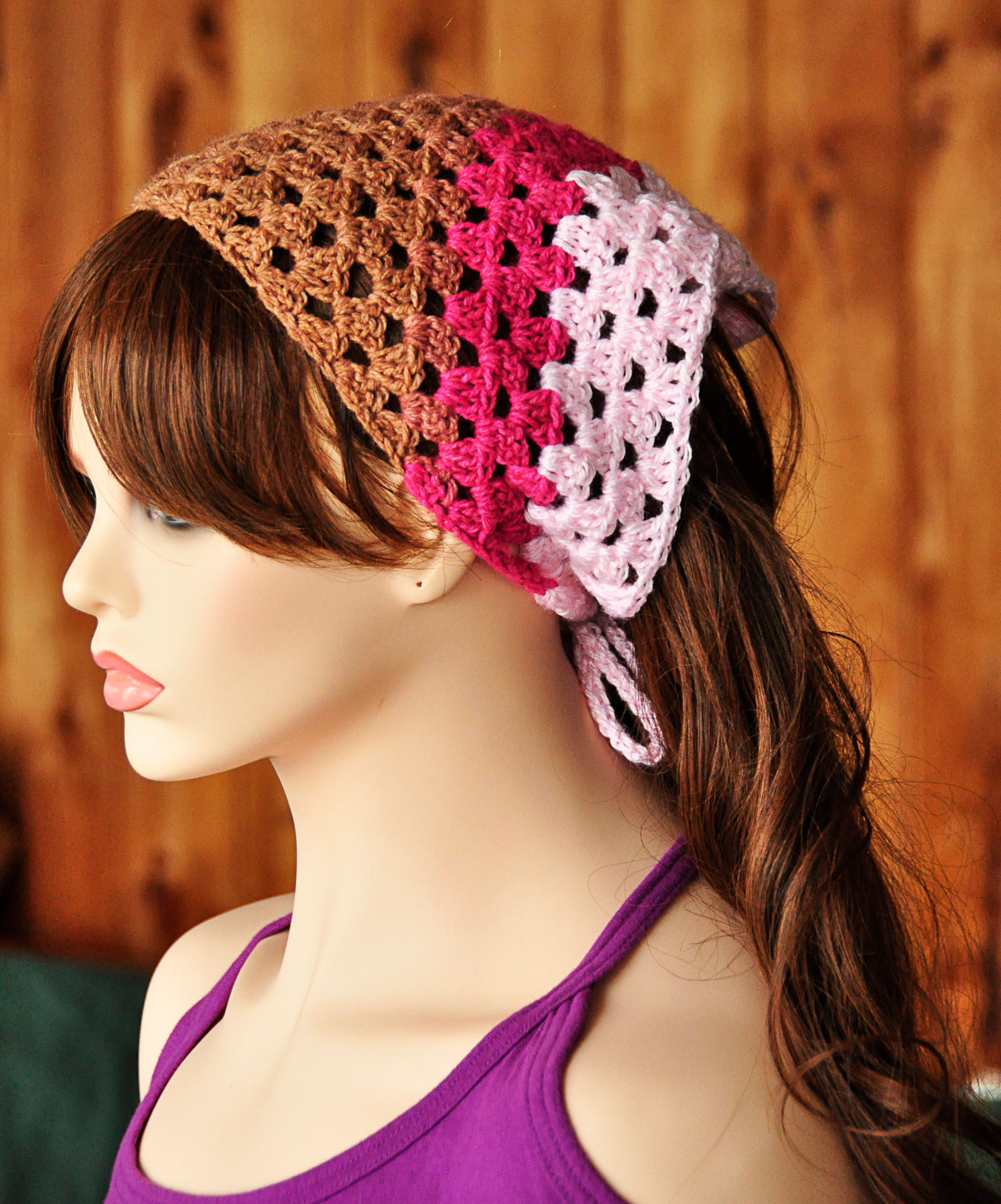 Crochet triangle kerchief triangle head scarf boho crochet Etsy