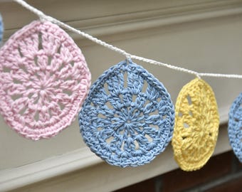 Crochet easter egg coasters, vintage Easter decorations