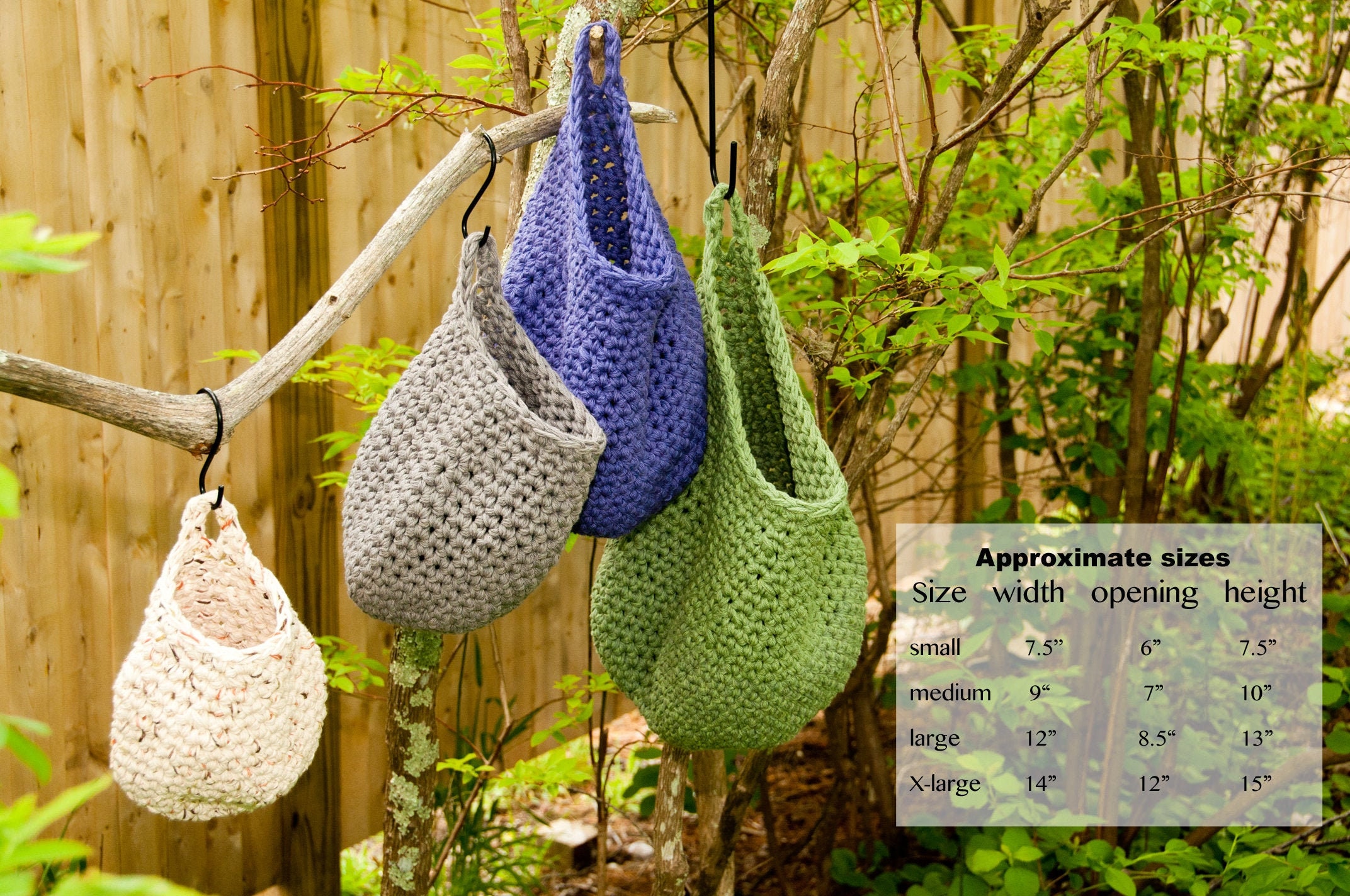 crochet hanging storage bag