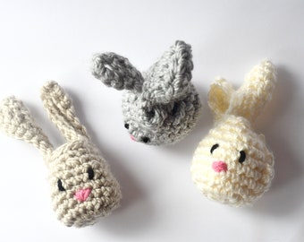 mini crochet  bunny baskets, small easter bunny baskets