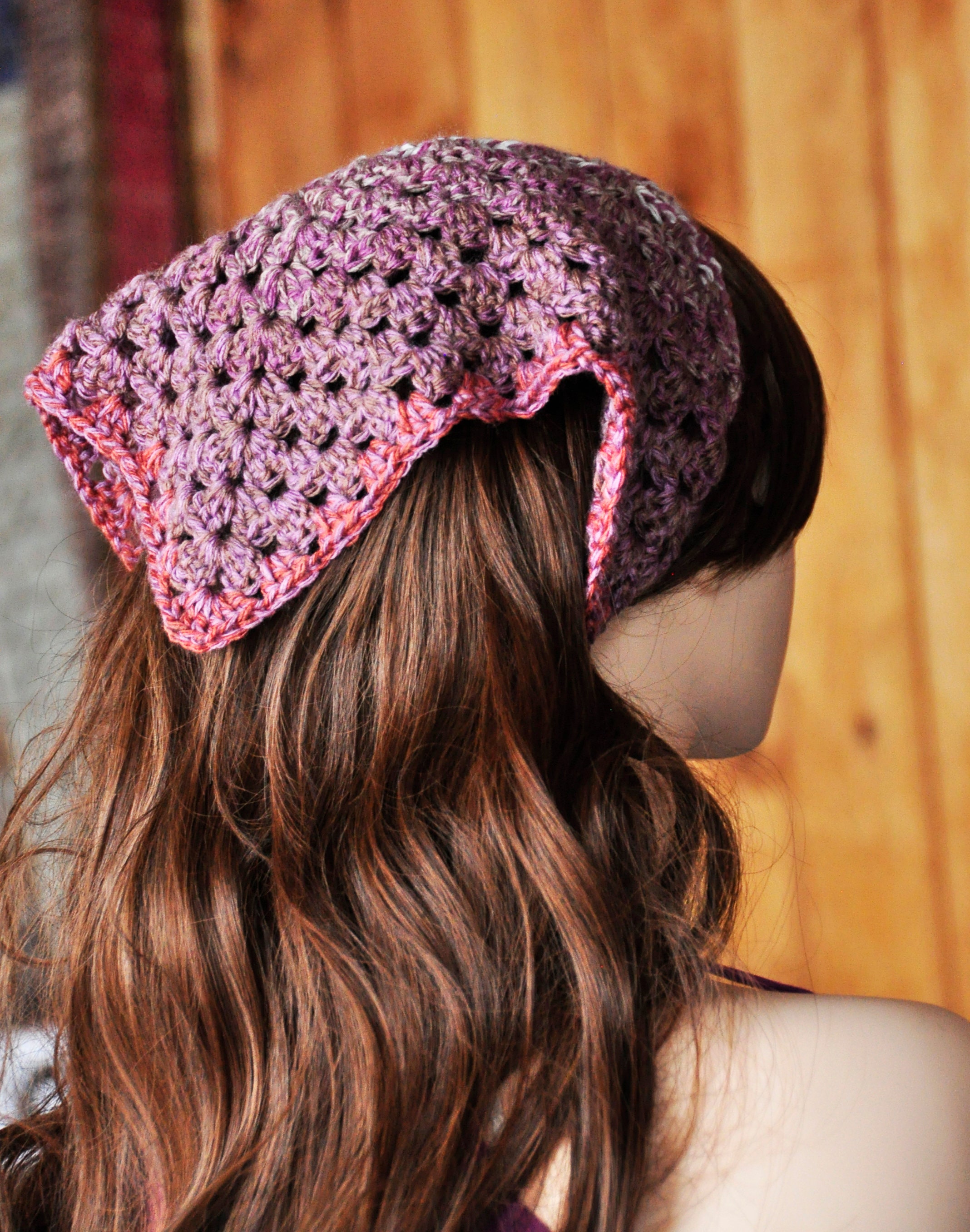 Crochet triangle kerchief triangle head scarf boho crochet Etsy