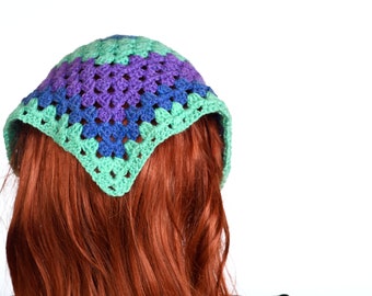 boho crochet granny stitch bandana