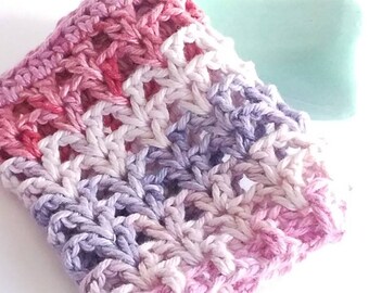 Crochet Exfoliating Soap Saver: Cotton Lace Drawstring Soap Bag