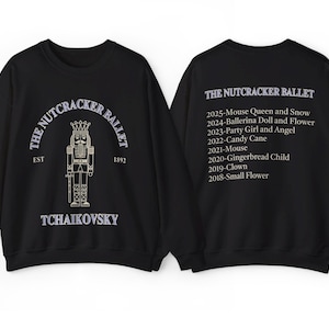 Felpa personalizzata con stampa di balletto Schiaccianoci: girocollo personalizzabile con ballerina