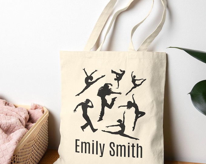 Personalized Dance Tote Bag: Ballet, Jazz, Tap & Hip Hop Design