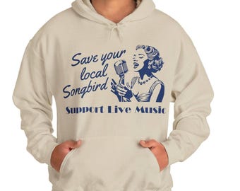 Support Live Music Hoodie: Unisex Concert Sweatshirt