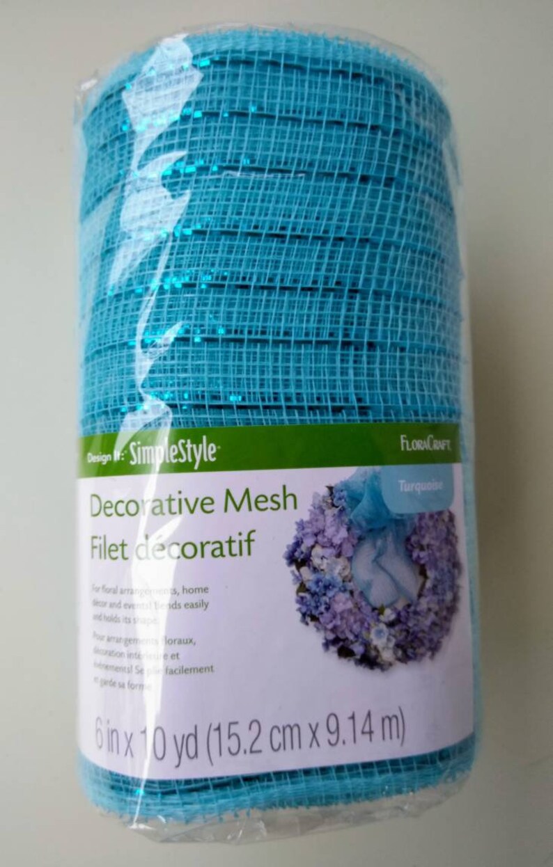 Light Blue Poly Metallic Mesh 6 Inches X 10 Yards 30 Feet Etsy