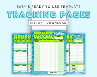 GoldLeaf - Weekly Money Tracker, Weekly Spending Tracker Budget, Monthly Money Tracker, Monthly Tracker Budget (Green & Teal)