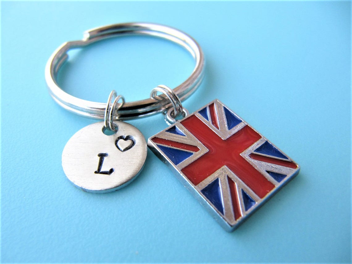 Great Britain Flag Keychain Patriotic Keychain British Flag Etsy
