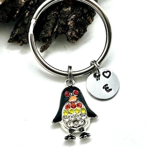 Personalized Penguin Keychain, Cute Penguin Keychain, Bird Keychain, Penguin Gifts,  Penguin Charm, Penguin Keyring, Penguin Lover Gifts