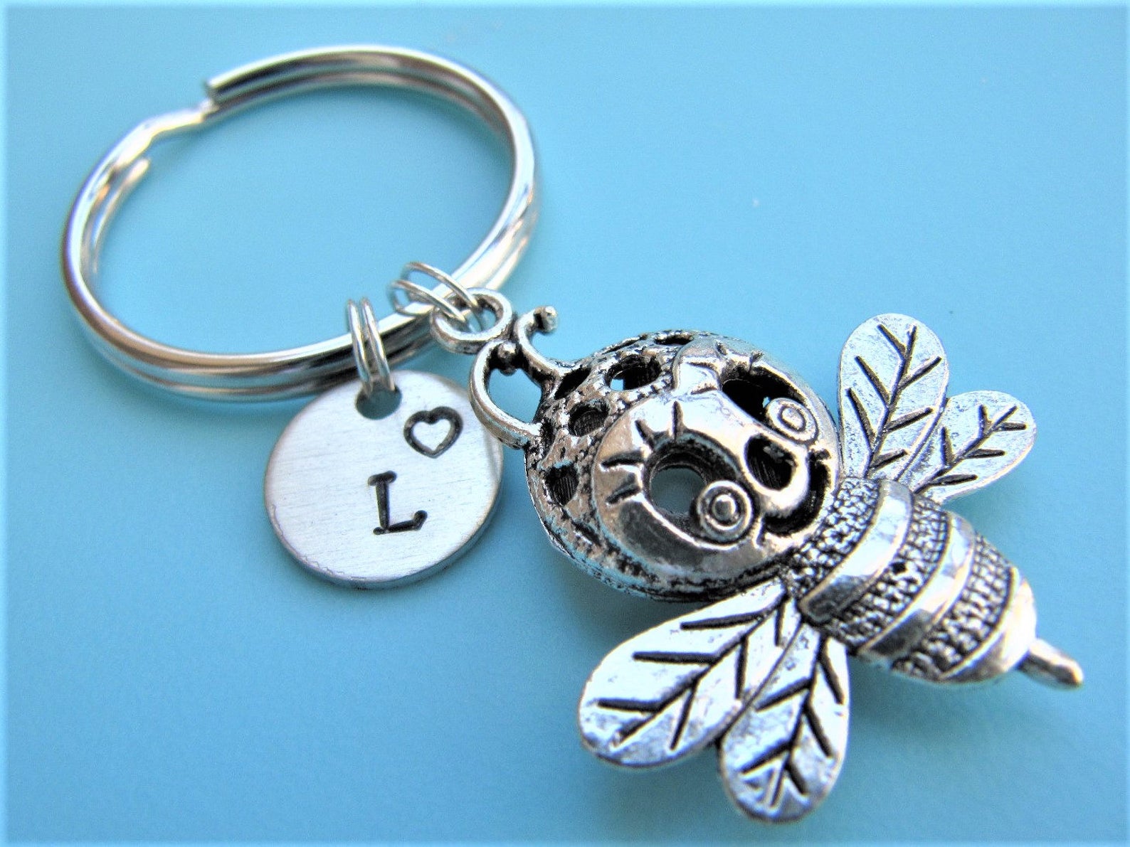 Bumble Bee Keychain Bee Charm Keyring Bee Keychain Etsy