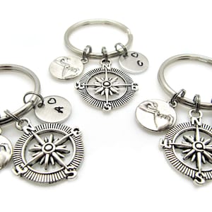 Best Friend Compass Keychain for 3, 3 Best Friend Gifts, 3 Best Friends, 3 Best Friend Keychains, Compass Keychain, Pinky Promise Keychain
