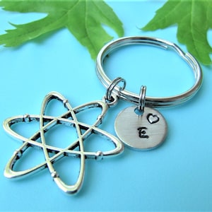 Atom Keychain, Atom Keyring, Science Keychain, Atom Gifts, Science Gift, Science Teacher Gift, Lab Tech Keychain, Lab Tech Gift, Atom Charm
