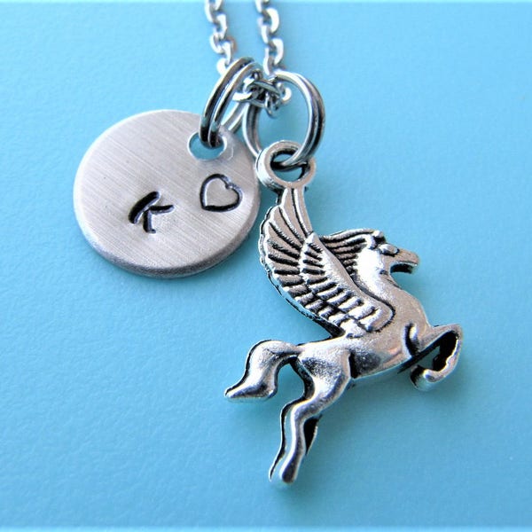 Pegasus Necklace, Pegasus Charm Necklace, Pegasus Jewelry Gift, Pegasus Jewelry, Flying Horse Necklace, Flying Horse Gift/Pegasus Lover Gift