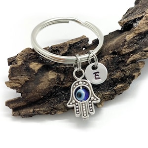 Evil Eye Keychain, Hamsa Hand Keychain, Good Luck Keychain, Evil Eye Keychain, Evil Eye Geschenk, personalisierte Keychain, Evil Eye Keychain Charm