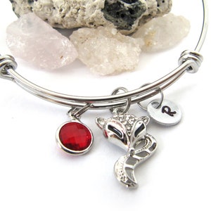 Silver Fox Charm Bracelet, Silver Fox Jewelry, Fox Lover Gift, Fox Charm Bangle, Animal Bracelet, Fox Gift, Personalized FOx Charm Bracelet