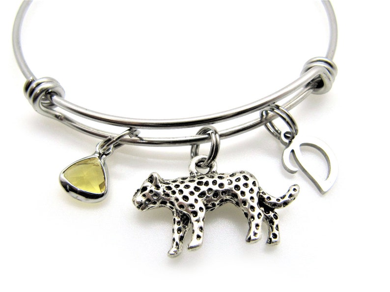 Leopard Bracelet Leopard Charm Bangle Leopard Jewelry Etsy