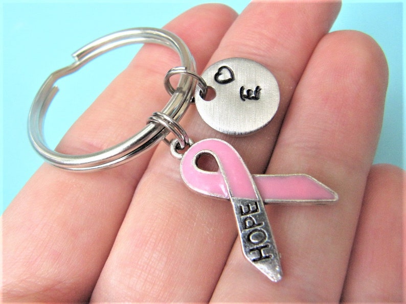 Personalized Breast Cancer Keychain Cancer Survivor Gift Etsy
