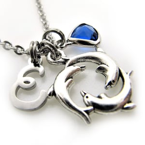 Silver Dolphin Necklace, Dolphin Pendant, Dolphin Jewelry, Dolphin Charm Necklace, Dolphin Lover Gift, Beach Necklace, Personalized Necklace