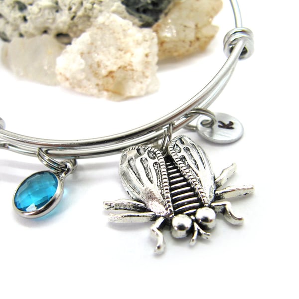 Cute Fly Bracelet, Fly Insect Bracelet, Fly Jewelry, Insect Charm Bracelet, Fly Bangle, Entomology Gift, Bug Bracelet, Entomology Jewelry