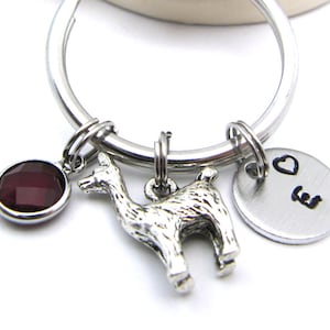 Personalisierter Lama Schlüsselanhänger, Lama Liebhaber Schlüsselanhänger, Lama Schlüsselanhänger, Süßer Schlüsselbund, Initial Schlüsselbund, Lama Liebhaber Geschenk, Alpaka Schlüsselbund, Lama