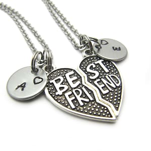 Best Friend Heart Necklace, Best Friends Gift, Best Friends Jewelry, Split Heart Necklace for 2, BFF Necklace, BFF Necklace for 2, BFF Gifts