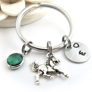 Personalized Horse Keychain, Horse Jewelry, Horse Gifts, Cute Keychains, Horse Keyring, Horse Lover Gift, Initial Keychain, Horse Rider Gift