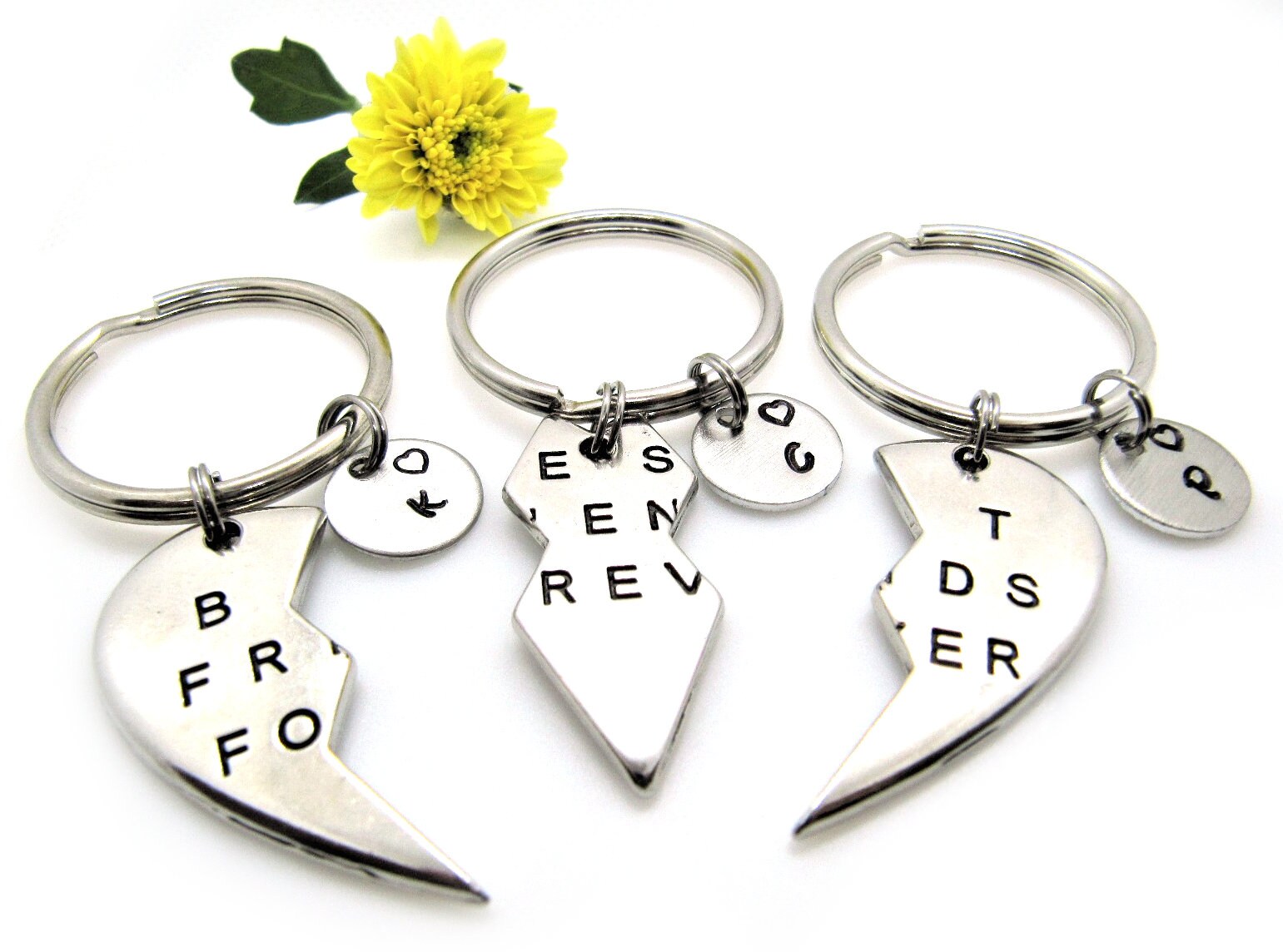Personalized Best Friends Forever Keychain for 3 3 Best Etsy