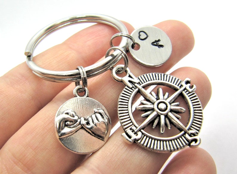 Best Friend Compass Keychain for 3 3 Best Friend Gifts 3 Etsy