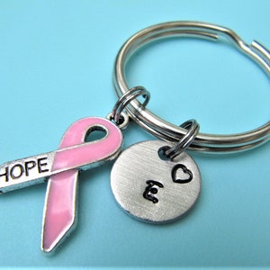 Personalized Breast Cancer Keychain, Cancer Survivor Gift, Cancer Awareness Keychain, Breast Cancer Gift, Pink Ribbon Keychain, Hope Keychai
