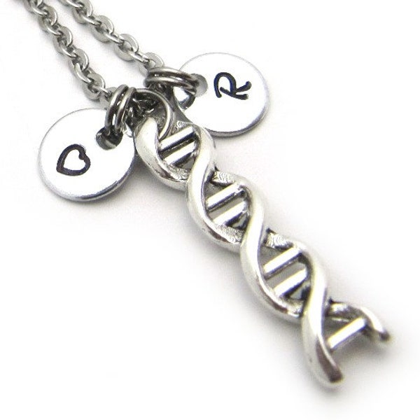 Personalized dna Necklace, DNA Jewelry, DNA Charm Necklace, DNA Gift, Science Necklace, Biology Necklace, Double Helix Necklace, dna pendant