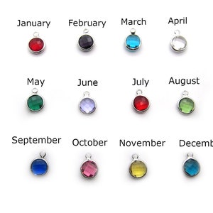 8mm Crystal Birthstones to add to any personalized jewelry item, Add on Brithstone Charm, Add on Crystal Charms, Crystal Birthday Stones