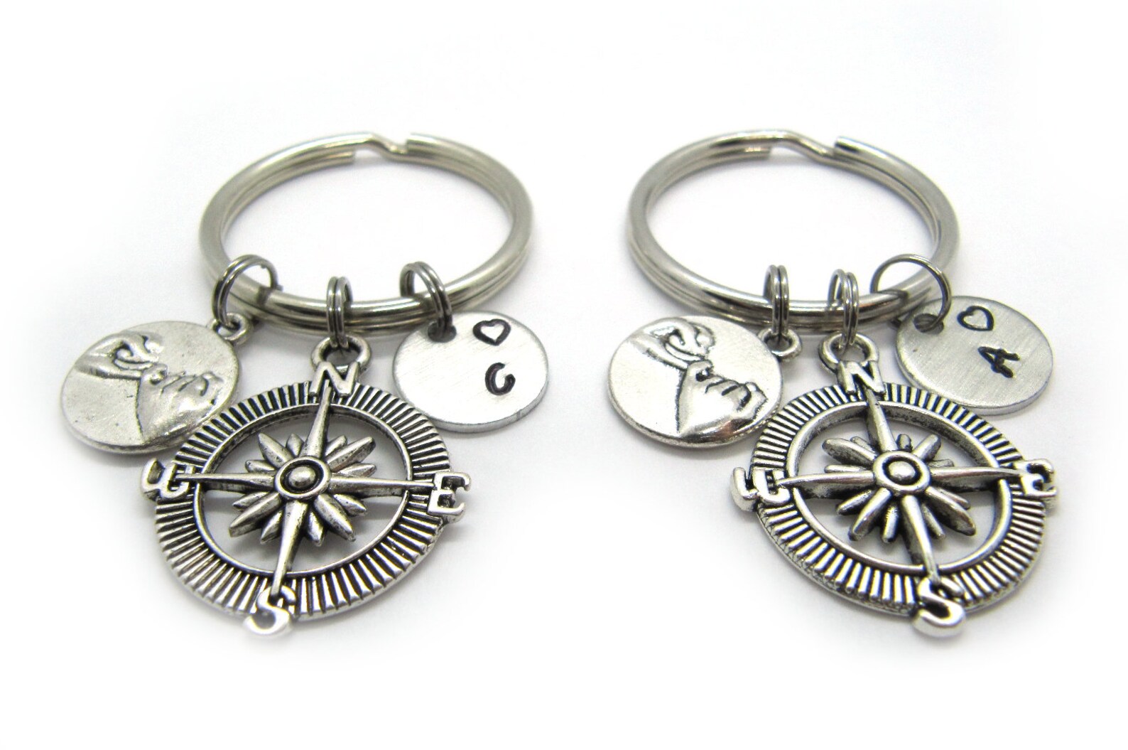 Best Friend Compass Keychain for 2 2 Best Friend Gift 2 Best Etsy