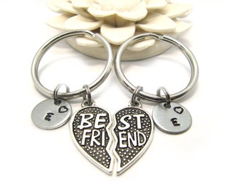 Set of 2 Best Friend Keychain, Best Friends Gift, Best Friend Jewelry, Best Friend Birthday Gift, Friendship Keychain, Best Friend Key Ring