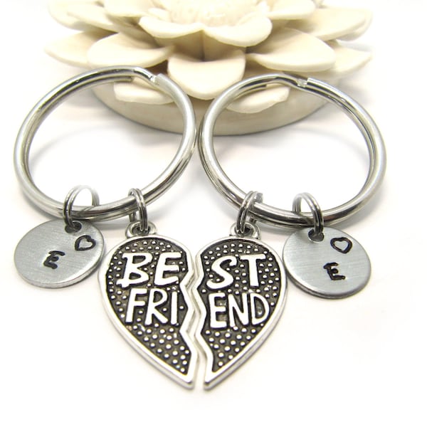 Set of 2 Best Friend Keychain, Best Friends Gift, Best Friend Jewelry, Best Friend Birthday Gift, Friendship Keychain, Best Friend Key Ring