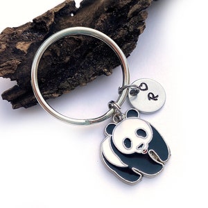 Panda Keychain, Panda Keyring, Cute Keychains, Panda gifts, Panda Bear Keychain, Initial Keychain, Bear Keychain, Panda Accessory