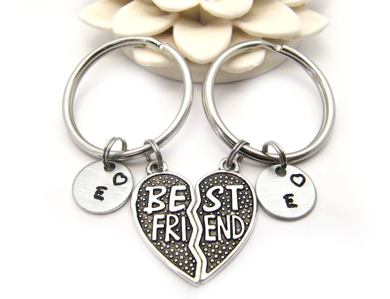 Set of 2 Best Friend Keychain Best Friends Gift Best Friend Etsy